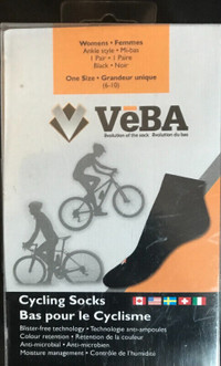 VeBa BLACK ankle style cycling socks ONE SIZE 6-10