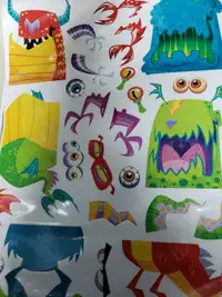 Free reusable monster stickers