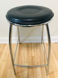 Tabouret stool vintage chrome 28”hauteur 