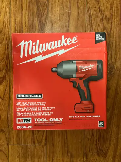 Milwaukee M18 Brushless 1/2" High Torque Impact Wrench - New, View more