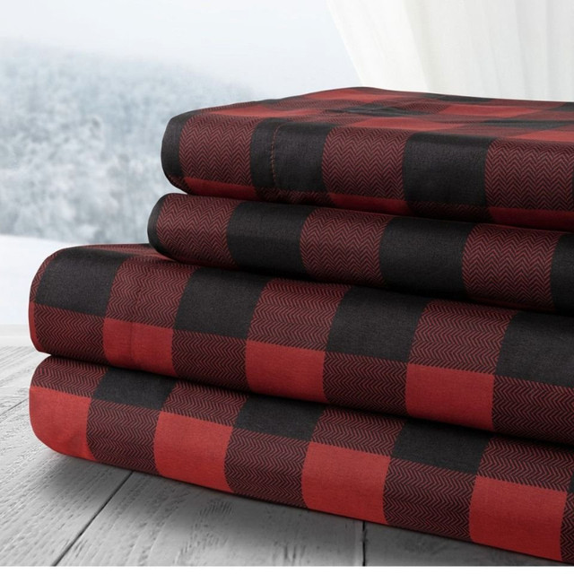 4 PC Sheet Set (New) • Buffalo Plaid • Queen $40 in Bedding in Barrie