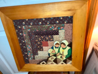 Mennonite Inspired Real Log Cabin Quilt Squares Pine Wd Frame