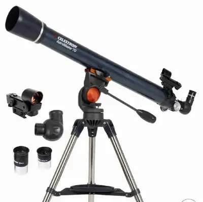 This is Celestron AstroMaster 70AZ telescope, perfect for beginners and amateur astronomers alike! U...