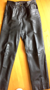 Pantalon de cuir véritable noir 7 ans