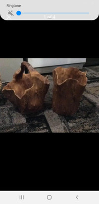 Rustic Carved Basket and Vase NOW$70.00