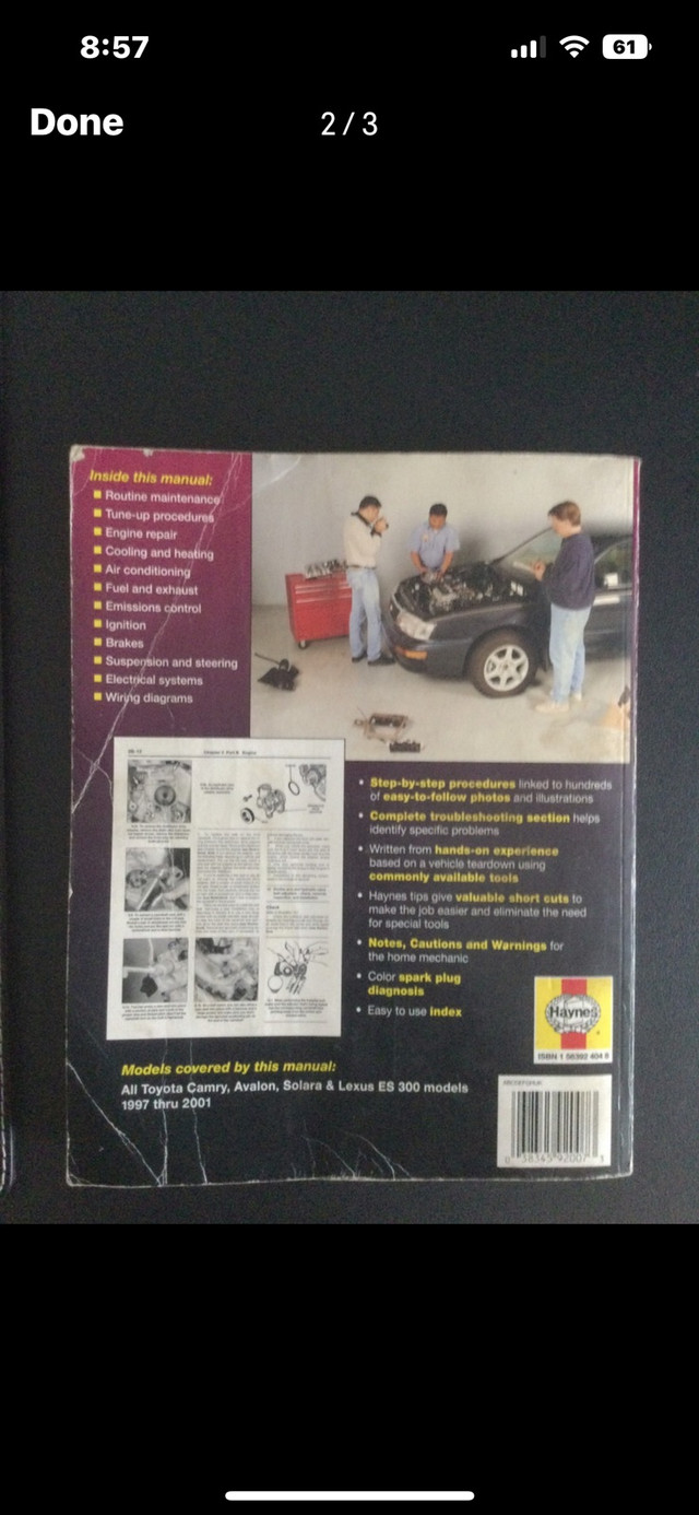 Toyota Camry Repair Manual  in Other in City of Toronto - Image 2