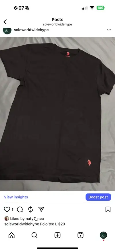 Polo tee L $20, View more