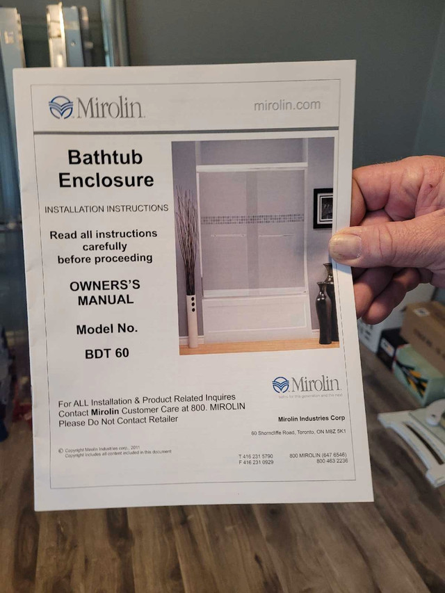 Mirolin Shower doors in Plumbing, Sinks, Toilets & Showers in Owen Sound - Image 2
