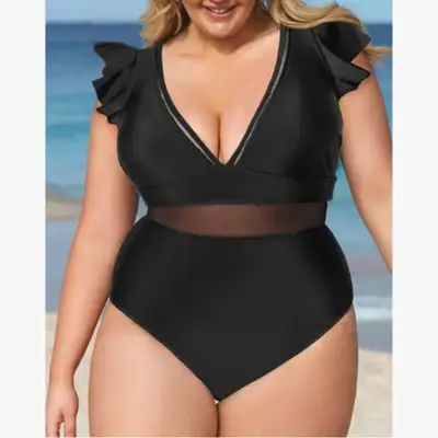 CUPSHE | ruffled and mesh one piece, View more