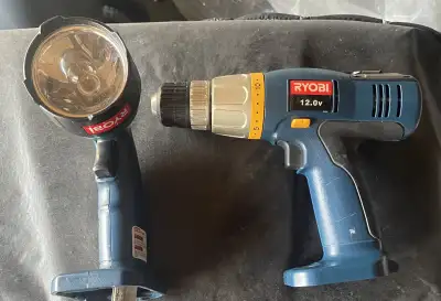 Ryobi Drill, Flood Light, Battery & Charger, View more