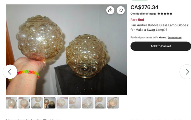 Amber bubble glass light globes in Arts & Collectibles in Sarnia - Image 3