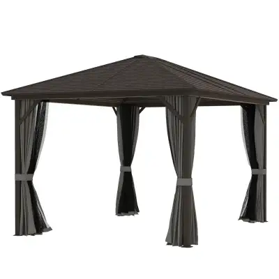 10' x 12' Deluxe Hardtop Gazebo with Metal Roof, Aluminum Frame, View more
