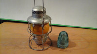 vintage CNR lantern and insulator