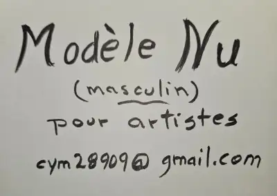 Gratuit - Modèle vivant masculin nu pour artiste (1 Heure), View more