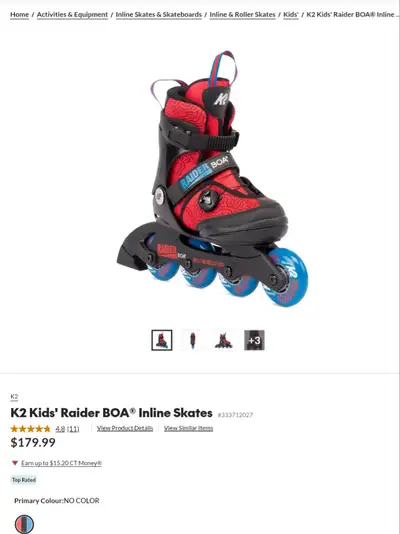 K2 Kids' Raider BOA® Inline Skates Like brand new! https://www.sportchek.ca/en/pdp/k2-kids-raider-bo...