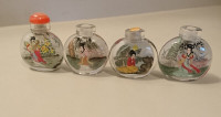 Vintage Chinese Reverse Painted Glass Snuff Bottles