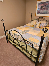 Wrought Iron Bed Frame - Queen Size (includes mattresses)