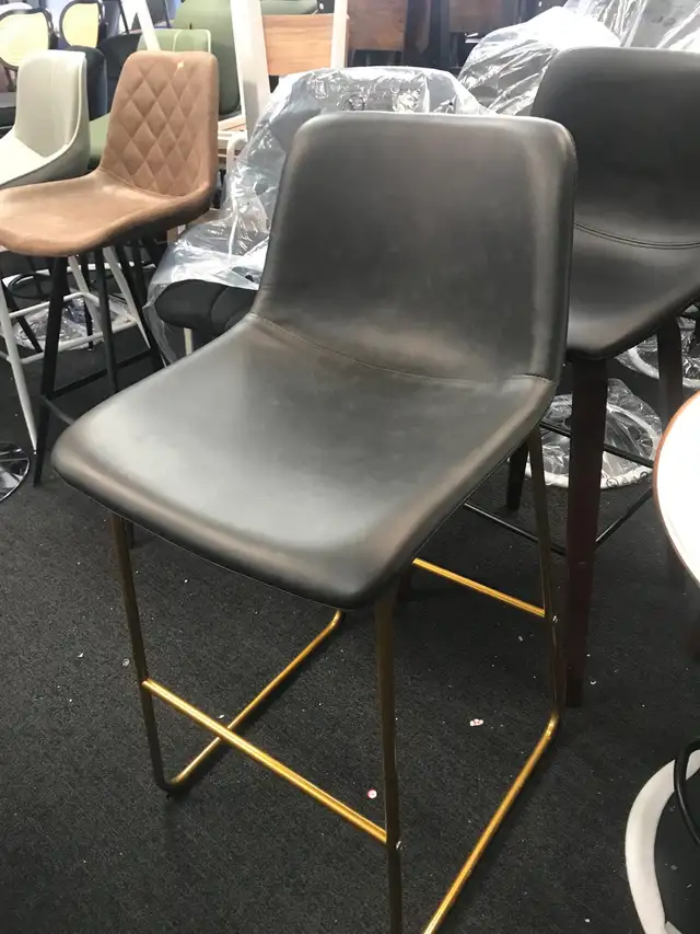 Modern Bar Height Stool, PU Leather Upholstered Stools  in Chairs & Recliners in Markham / York Region - Image 3