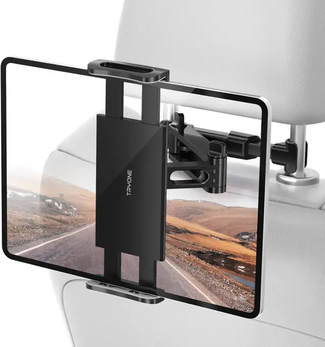 Car Headrest Tablet Mount Holder - Tryone Stretchable Backseat