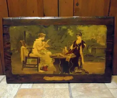 Vintage Lacquered Wood Art Print, View more