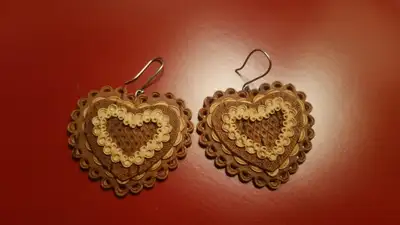 Birch bark earrings, View more