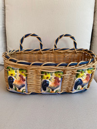 Decorative Basket Ceramic Roosters Bicycle Garden 