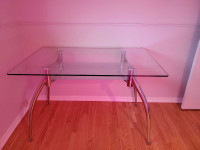 Glasstop table  47" W X 29.5 D X 30 H