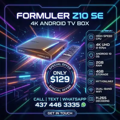 formuler z10 se 4k android tv box $129.99 call text whatsapp, View more
