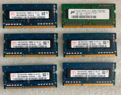 DDR3 SODIMM Laptop RAM 1GB Total 6 pcs. $10 for all, View more