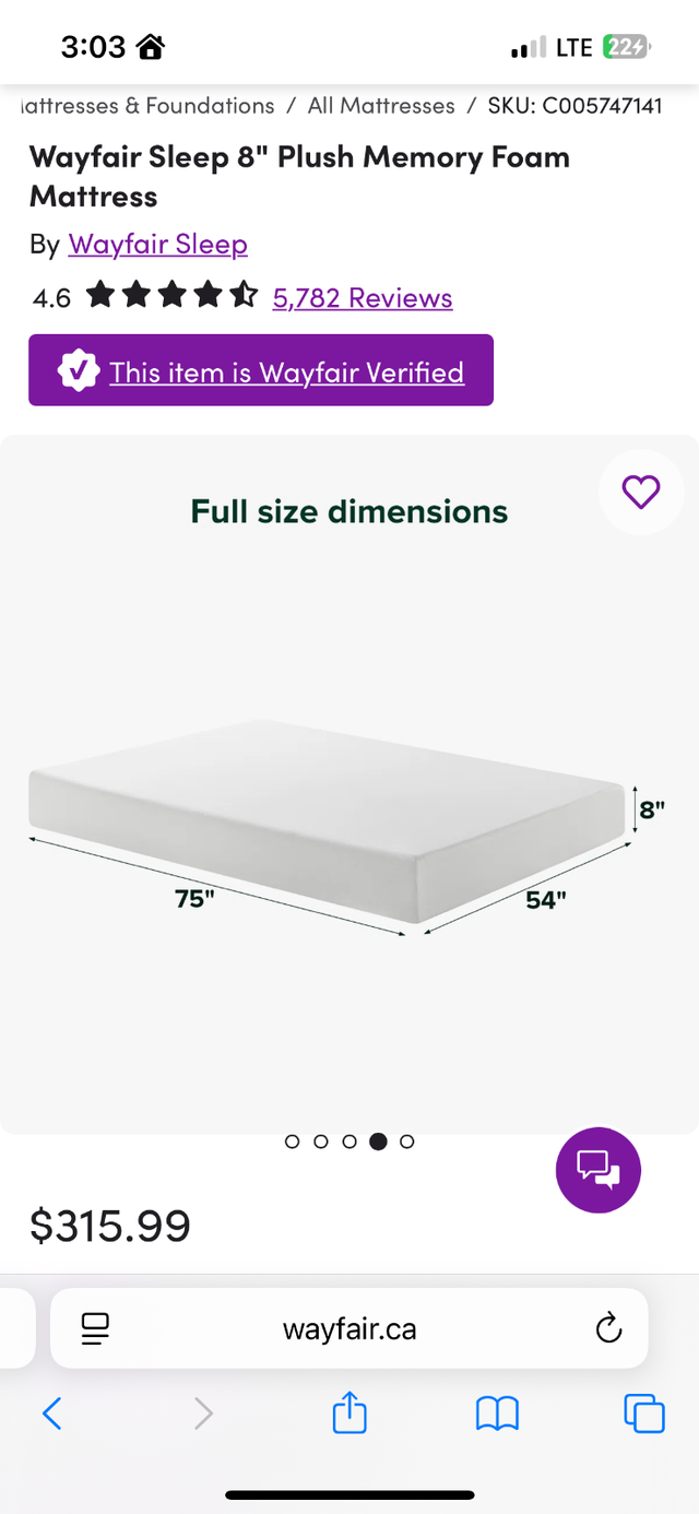 Full/ Double Bed Frame and 8 inch plush mattress in Beds & Mattresses in Delta/Surrey/Langley - Image 3