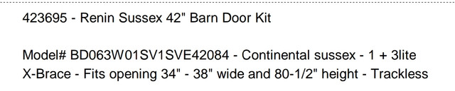 Barn door kit in Windows, Doors & Trim in Kawartha Lakes - Image 4