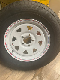ST205/75R15 Trailer Tire/White Steel Rim Combination