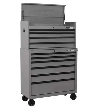 Husky 40"W 10-Drawer Tool Storage Chest & Rolling Cabinet Combo, View more