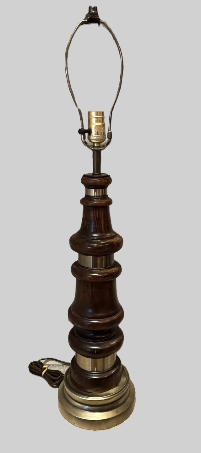 Tall Wood with Brass Rings Table Lamp in Indoor Lighting & Fans in Markham / York Region - Image 3