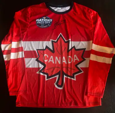 Connor McDavid Signed Jersey. #97 for Edmonton Oilers. This is a 2025 4 Nations Team Canada unnumber...