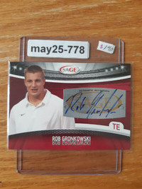 rob gronkowski Autographed 2010 Sage rookie New England Patriots
