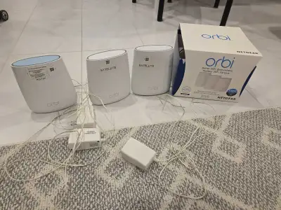 Netgear orbi rbk23 tri band wifi mesh router and 2 satellites, View more