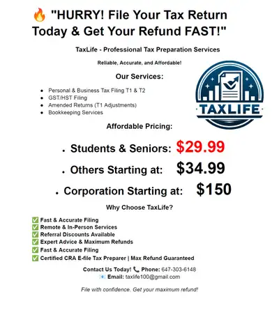 TaxLife – Professional Tax Preparation Services Need help filing your taxes? TaxLife provides reliab...
