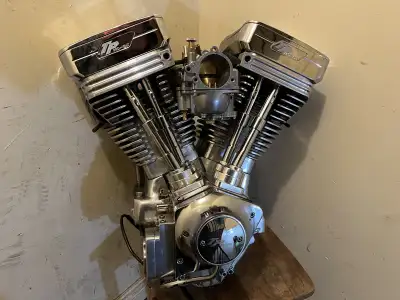 TP Engineering 121 Cubic Inch EVO Motor All Billet Motor Bottom End Top End Show polished engine sup...