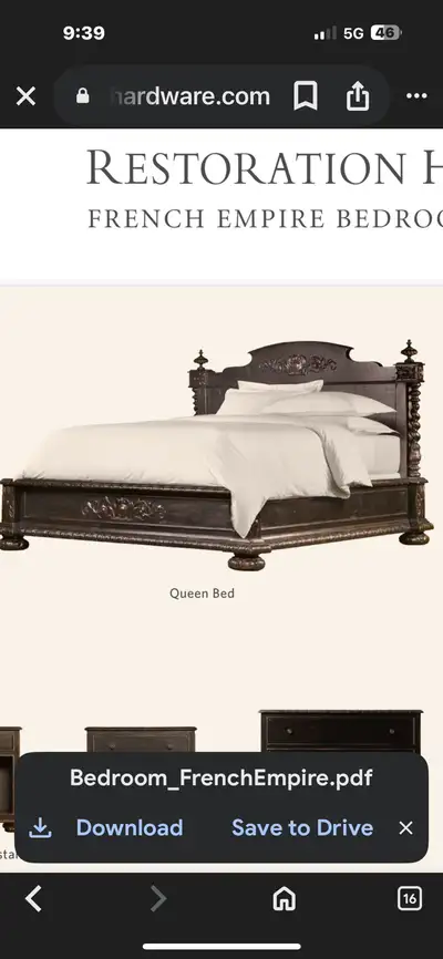French Empire Bed Restoration Hardware, View more