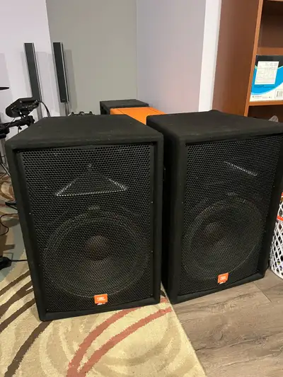 For sale is a pair of JBL JRX115 15-inch 2-way speaker cabinets, perfect for live sound or PA system...
