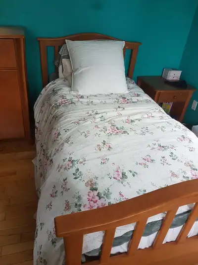 lit  + table de chevet + tiroirs, View more