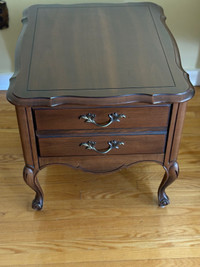 French Provincial Style Side Table with Drawers