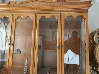 Large Wooden Display Cabinet with Glass Doors, View more