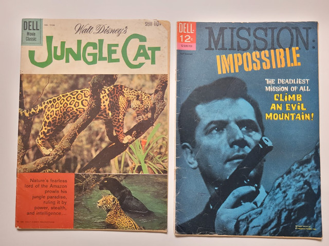 2 DELL Comics: Jungle Cat (1960) & Mission: Impossible (1967) in Arts & Collectibles in Fredericton