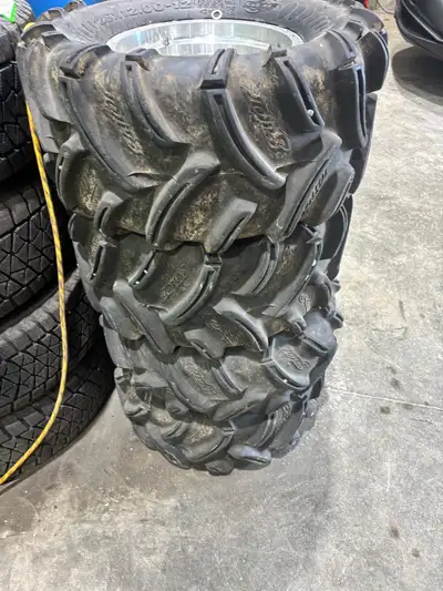 Itp rims with gator tires have some cracking but all hold and and lots of tread left going bigger ri...