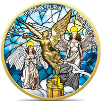 2023 HEAVEN STAINED GLASS 1oz Silver Coin w/Color & 24K Gold