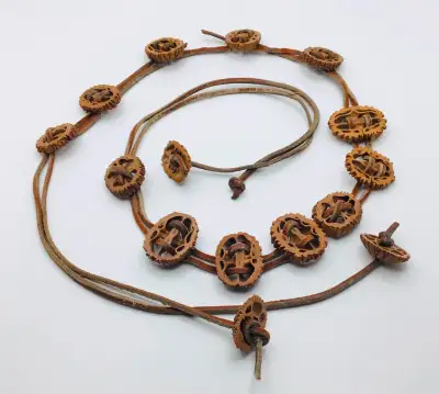 Brown Leather Walnut Belt, View more