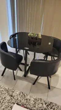 *SOLD* Unique Glass-Top Kitchenette Table and Chairs