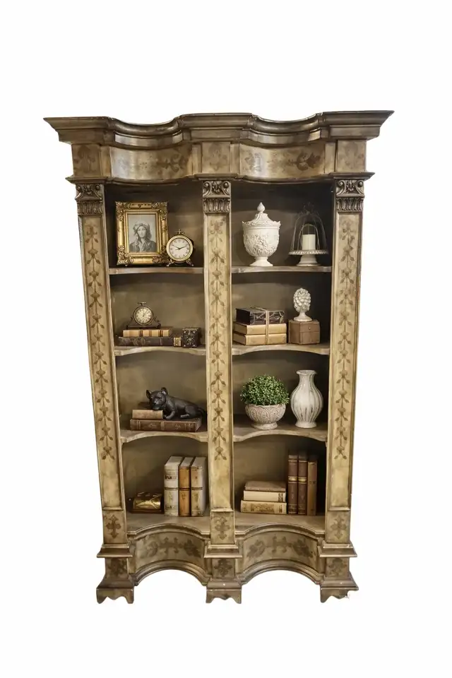 Vintage Italian Gilt Wood Display Cabinet Bookcase - OBO in Bookcases & Shelving Units in Oshawa / Durham Region - Image 2